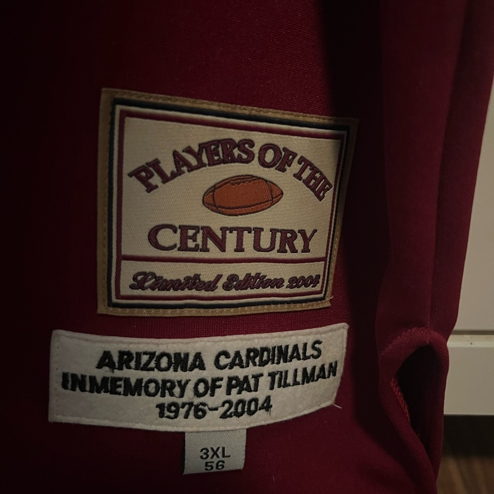 Pat Tillman Players of the Century designed by Jeff Hamilton 3XL